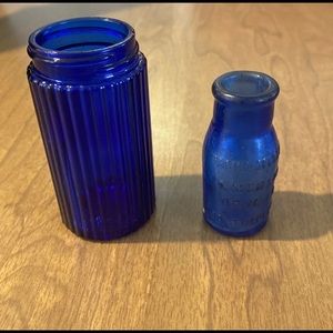 Vintage Small Cobalt Medicine Jars